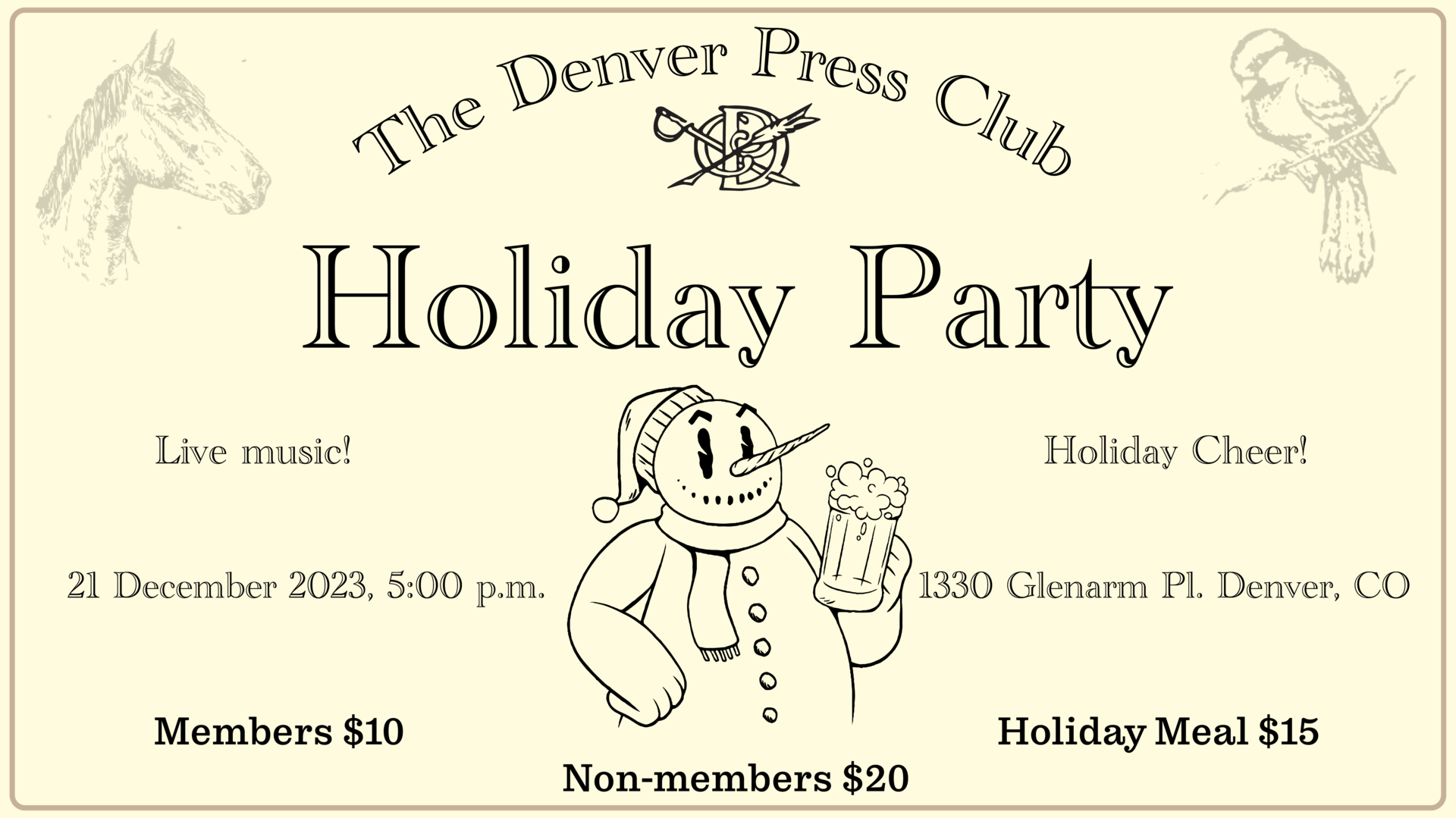  The Denver Press Club presents a Holiday Party